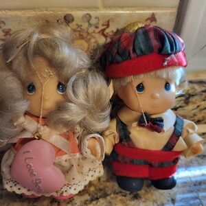 Precious Momwnts Adorable Doll Pair with Heart Accessory